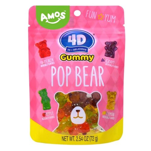Amos Gummy Candy Pop Bears 72 G