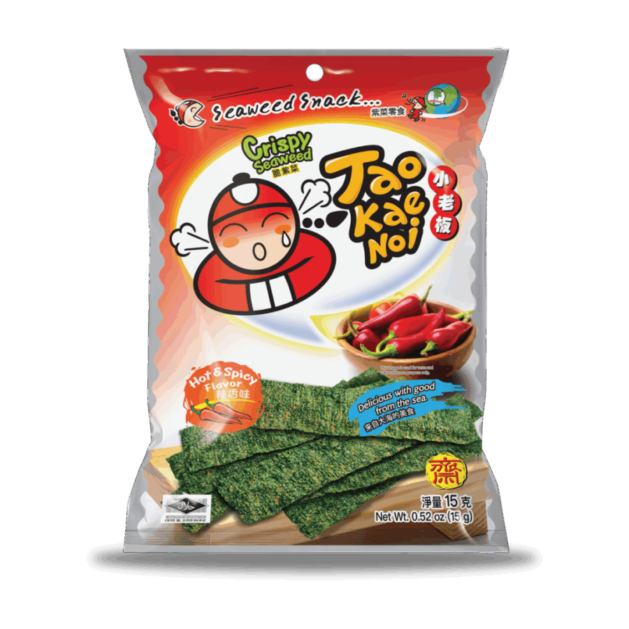 Tao Kae Noi Crispy Seaweed Hot & Spicy Flavour 15G