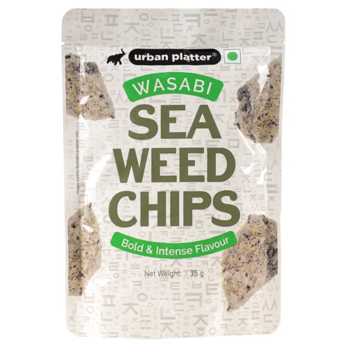 Urban Platter Wasabi Seaweed Nori Chips Crispy Snack, 35g