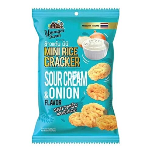 Younger Farm Mini Rice Crackers Sour Cream & Onion Flv 60 G