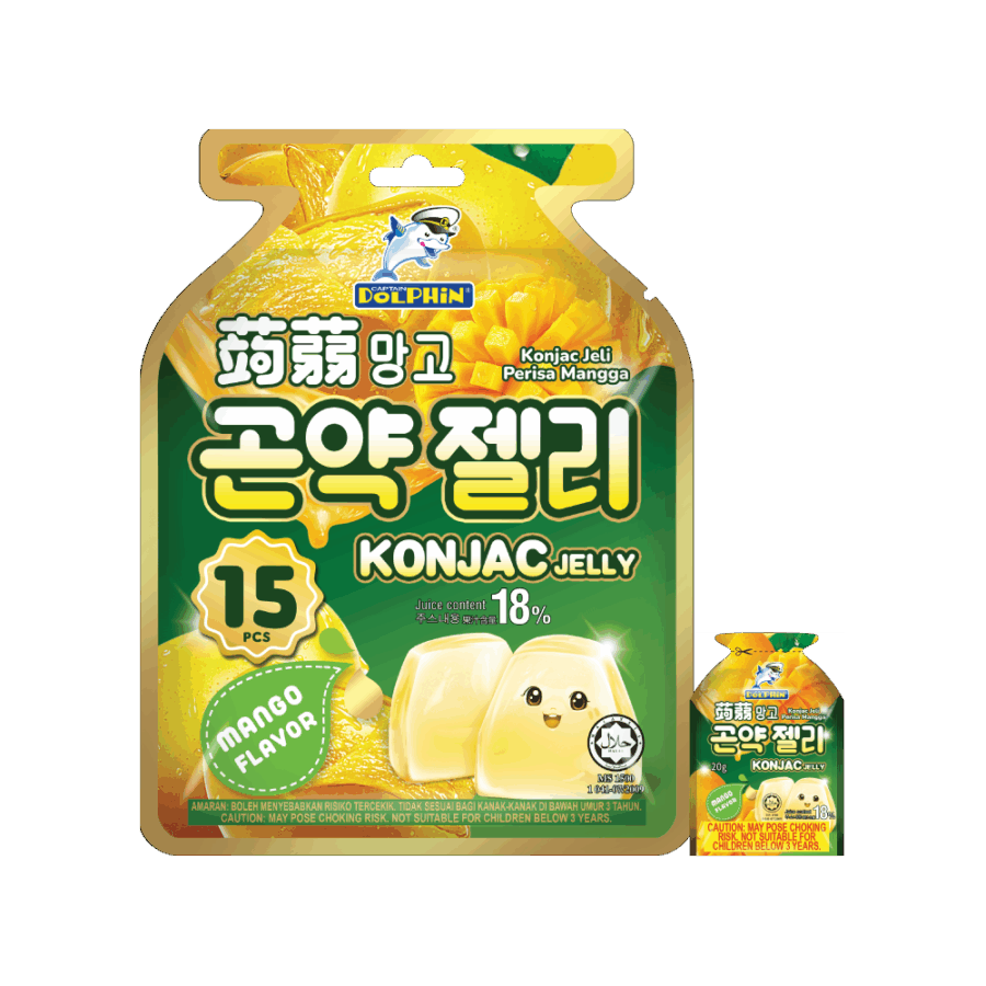 Dolphin Konjac Jelly Mango Flavour 20g* 15 Pcs (Per Pouch)