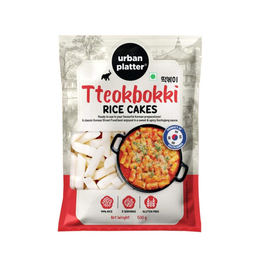 Urban Platter Classic Korean Tteokbokki Rice Cakes, 500G