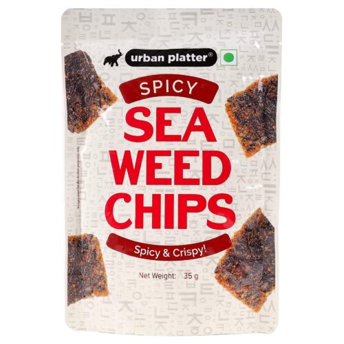 Urban Platter Spicy Seaweed Nori Chips Crispy Snack, 35G