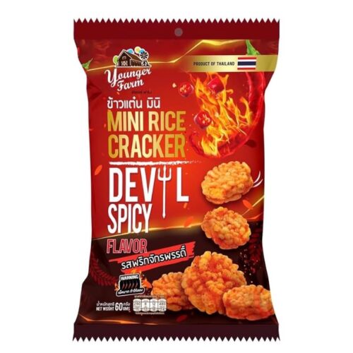 Younger Farm Mini Rice Crackers Devil Spicy Flv 60 G