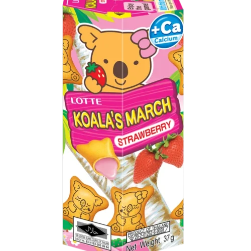 LOTTE KOALA'S MARCH STRAWBERRY FLV 37G (6 BOXES X 8 TRAYS)