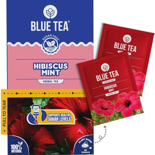 BLUE TEA - SF & CF BLUE HIBISCUS FLOWER MINT TEA 37.5G (25 TEABAGS)