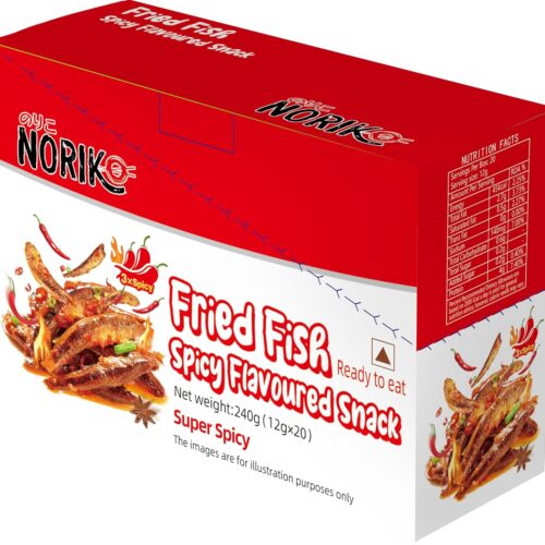 NORIKO FRIED FISH 3X SPICY FLAVOURED SNACK 240G - NON VEG (12G*20 NOS)