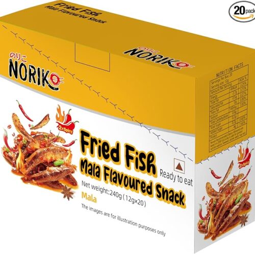 NORIKO FRIED FISH MALA FLAVOURED SNACK - 240 G - NON VEG (12G*20 NOS)